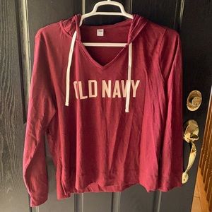 Old Navy Maroon Hoodie Style T Shirt